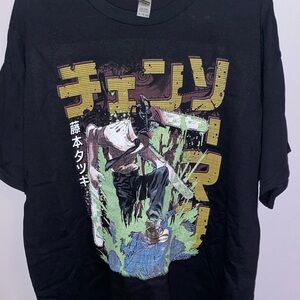 Chainsaw Man Anime Graphic Black T-Shirt